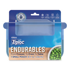 SC Johnson Endurables Silicone Pouches, 1 Cup, 7.4 x 5.9, Clear, 8/Carton