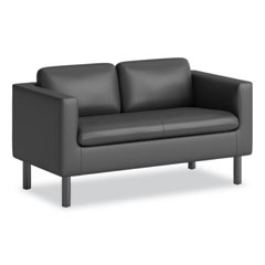 Hon Company Parkwyn Series Loveseat, 53.5w x 26.75d x 29h, Black
