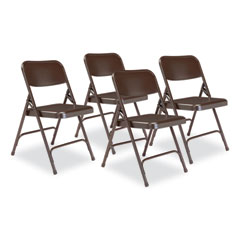 National Public Seating 200 Series Premium All-Steel Double Hinge Folding Chair, Supports 500 lb, 17.25