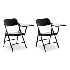 National Public Seating 5200 Series Left-Side Tablet-Arm Folding Chair, Supports 480 lb, 17.25