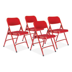 National Public Seating 200 Series Premium All-Steel Double Hinge Folding Chair, Supports 500 lb, 17.25