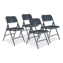 National Public Seating 200 Series Premium All-Steel Double Hinge Folding Chair, Supports 500 lb, 17.25