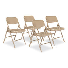 National Public Seating 200 Series Premium All-Steel Double Hinge Folding Chair, Supports 500 lb, 17.25
