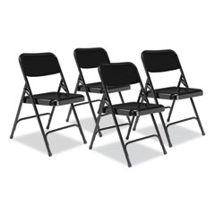 National Public Seating 200 Series Premium All-Steel Double Hinge Folding Chair, Supports 500 lb, 17.25