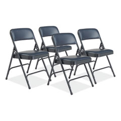 National Public Seating 1200 Series Vinyl Dual-Hinge Folding Chair, Supports 500 lb, 17.75
