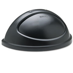 Rubbermaid Untouchable Plastic Half-Round Lid, 21.38w X 12.38d X 9.13h, Black