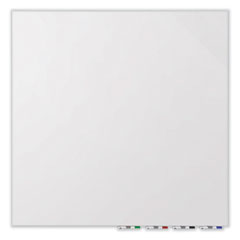 Ghent Manufacturing, Inc. Aria Low Profile Magnetic Glass Whiteboard, 60 x 36, White Surface, Ships in 7-10 Business Days