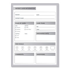 Ghent Manufacturing, Inc. Patient Room Magnetic Whiteboard, 24 x 36, White/Gray Surface, Satin Aluminum Frame, Ships in 7-10 Business Days