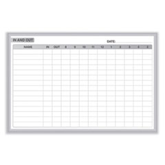 Ghent Manufacturing, Inc. In/Out Magnetic Whiteboard, 96.5 x 48.5, White/Gray Surface, Satin Aluminum Frame, Ships in 7-10 Business Days