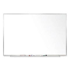 Ghent Manufacturing, Inc. Magnetic Porcelain Whiteboard with Satin Aluminum Frame, 72.5 x 48.5, White Surface, Ships in 7-10 Business Days