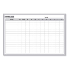 Ghent Manufacturing, Inc. In/Out Magnetic Whiteboard, 48.5 x 36.5, White/Gray Surface, Satin Aluminum Frame, Ships in 7-10 Business Days