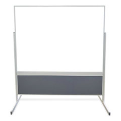 Ghent Manufacturing, Inc. Double-Sided Magnetic Porcelain Whiteboard, Caramel Vinyl Tackboard w/Aluminum Frame, 50.5x72.88, Ships in 7-10 Business Days