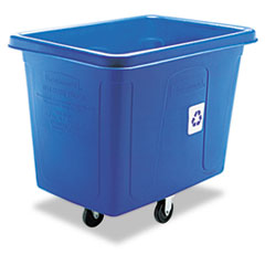 Rubbermaid Recycling Cube Truck, 120 gal, 500 lb Capacity, Polyethylene, Blue