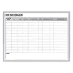 Ghent Manufacturing, Inc. OR Schedule Magnetic Whiteboard, 48.5 x 36.5, White/Gray Surface, Satin Aluminum Frame, Ships in 7-10 Business Days