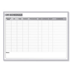 Ghent Manufacturing, Inc. OR Schedule Magnetic Whiteboard, 72.5 x 48.5, White/Gray Surface, Satin Aluminum Frame, Ships in 7-10 Business Days