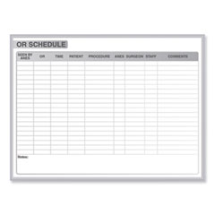 Ghent Manufacturing, Inc. OR Schedule Magnetic Whiteboard, 96.5 x 48.5, White/Gray Surface, Satin Aluminum Frame, Ships in 7-10 Business Days