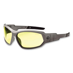 Ergodyne Corporation Skullerz Loki Safety Glasses/Goggles, Matte Gray Nylon Impact Frame, Yellow Polycarbonate Lens, Ships in 1-3 Business Days