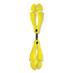 Ergodyne Corporation Squids 3420 Dual Clip Swivel Glove Clip Holder, 1 x 0.6 x 5.5, Acetal Copolymer, Lime, Ships in 1-3 Business Days