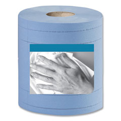 Essity Industrial Paper Wiper, 4-Ply, 11 x 15.75, Unscented, Blue, 375 Wipes/Roll, 2 Rolls/Carton
