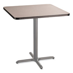 National Public Seating Cafe Table, 36w x 36d x 36h, Square Top/X-Base, Gray Nebula Top, Gray Base, Ships in 7-10 Business Days