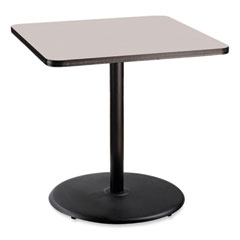 National Public Seating Cafe Table, 36w x 36d x 36h, Square Top/Round Base, Gray Nebula Top, Black Base, Ships in 7-10 Business Days