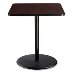 National Public Seating Cafe Table, 36w x 36d x 42h, Square Top/Round Base, Mahogany Top, Black Base, Ships in 7-10 Business Days