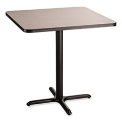 National Public Seating Cafe Table, 36w x 36d x 36h, Square Top/X-Base, Gray Nebula Top, Black Base, Ships in 7-10 Business Days