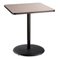 National Public Seating Cafe Table, 36w x 36d x 42h, Square Top/Round Base, Gray Nebula Top, Black Base, Ships in 7-10 Business Days