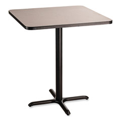 National Public Seating Cafe Table, 36w x 36d x 42h, Square Top/X-Base, Gray Nebula Top, Black Base, Ships in 7-10 Business Days