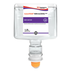 SC Johnson InstantFOAM Non-Alcohol PURE Hand Sanitizer, 1.2 L Touch Free Refill Cartridge, Unscented, 3/Carton