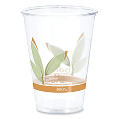 Dart Bare Eco-Forward RPET Cold Cups, ProPlanet Seal, 10 oz, Leaf Design, Clear, 1,000/Carton
