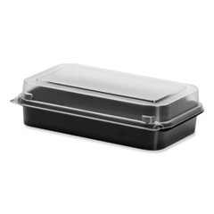 Dart Creative Carryouts BoxLine Black Base/Clear Lid Hinged Containers, 3.9 x 6 x 1.8, Foam, 500/Carton