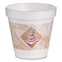 Dart ThermoGlaze Insulated Foam Cups Stock Prints, 4 oz, White/Beige/Red, 1,000/Carton