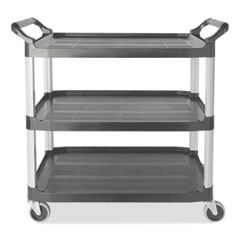 Rubbermaid Xtra Utility Cart with Open Sides, Plastic, 3 Shelves, 300 lb Capacity, 20