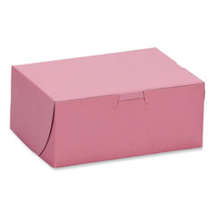 Southern Champion Tray Pink One-Piece Non-Window Bakery Box, 7 x 5 x 3, Pink, Paper, 250/Carton