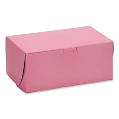 Southern Champion Tray Pink One-Piece Non-Window Bakery Box, 7 x 7 x 4, Pink, Paper, 250/Carton