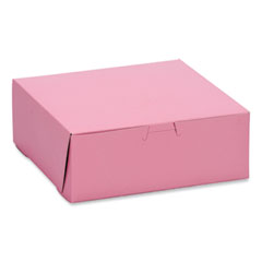 Southern Champion Tray Pink One-Piece Non-Window Bakery Box, 8 x 8 x 3, Pink, Paper, 250/Carton