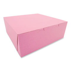Southern Champion Tray Pink One-Piece Non-Window Bakery Box, 14 x 14 x 5, Pink, Paper, 50/Carton