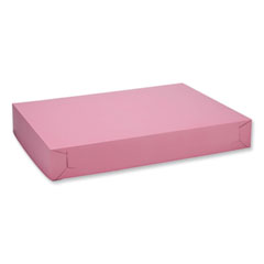 Southern Champion Tray White Two-Piece Non-Window Bakery Boxes, 28 x 20 x 4, Pink, Paper, 50/Carton