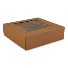 Southern Champion Tray Kraft Window Bakery Boxes, 9 x 9 x 2.5, Brown, Paper, 200/Carton