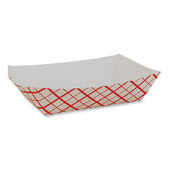 Southern Champion Tray Paper Food Baskets, 0.25 lb Capacity, 4 x 2.68 x 1.03, Red/White, Paper, 1,000/Carton