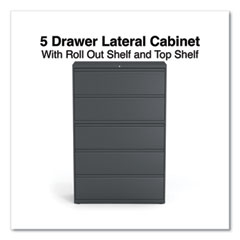 Alera Lateral File, 5 Legal/Letter/A4/A5-Size File Drawers, Charcoal, 42
