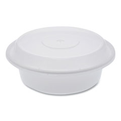 Pactiv Evergreen Corporation Newspring VERSAtainer Microwavable Containers, Round, 16 oz, 6 x 6 x 1.5, White/Clear, Plastic, 150/Carton
