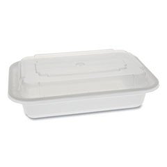 Pactiv Evergreen Corporation Newspring VERSAtainer Microwavable Containers, Rectangular, 16 oz, 5 x 7.25 x 2, White/Clear, Plastic, 150/Carton