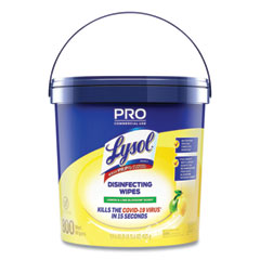 Reckitt Benckiser Professional Disinfecting Wipe Bucket, 1-Ply, 6 X 8, Lemon And Lime Blossom, White, 800 Wipes