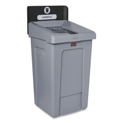 Rubbermaid Slim Jim Recycling Station 1-Stream, Landfill Recycling Station, 33 gal, Resin, Gray