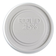 Eco-Products, Inc. Evolution World EcoLid 25% Recycled Food Container Lid, Fits 12 to 32 oz Containers, White, Plastic, 500/Carton