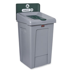 Rubbermaid Slim Jim Recycling Station 1-Stream, Compost Collection Station, 33 gal, Resin, Gray
