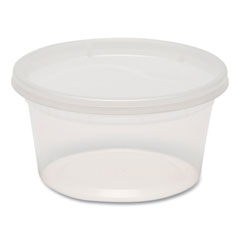 General Plastic Deli Container with Lid, 12 oz, Clear, Plastic, 240/Carton