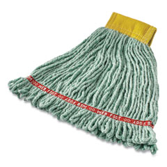 Rubbermaid Web Foot Blend Shrinkless Mop Head, Cotton/synthetic, Small, Green, 6/carton
